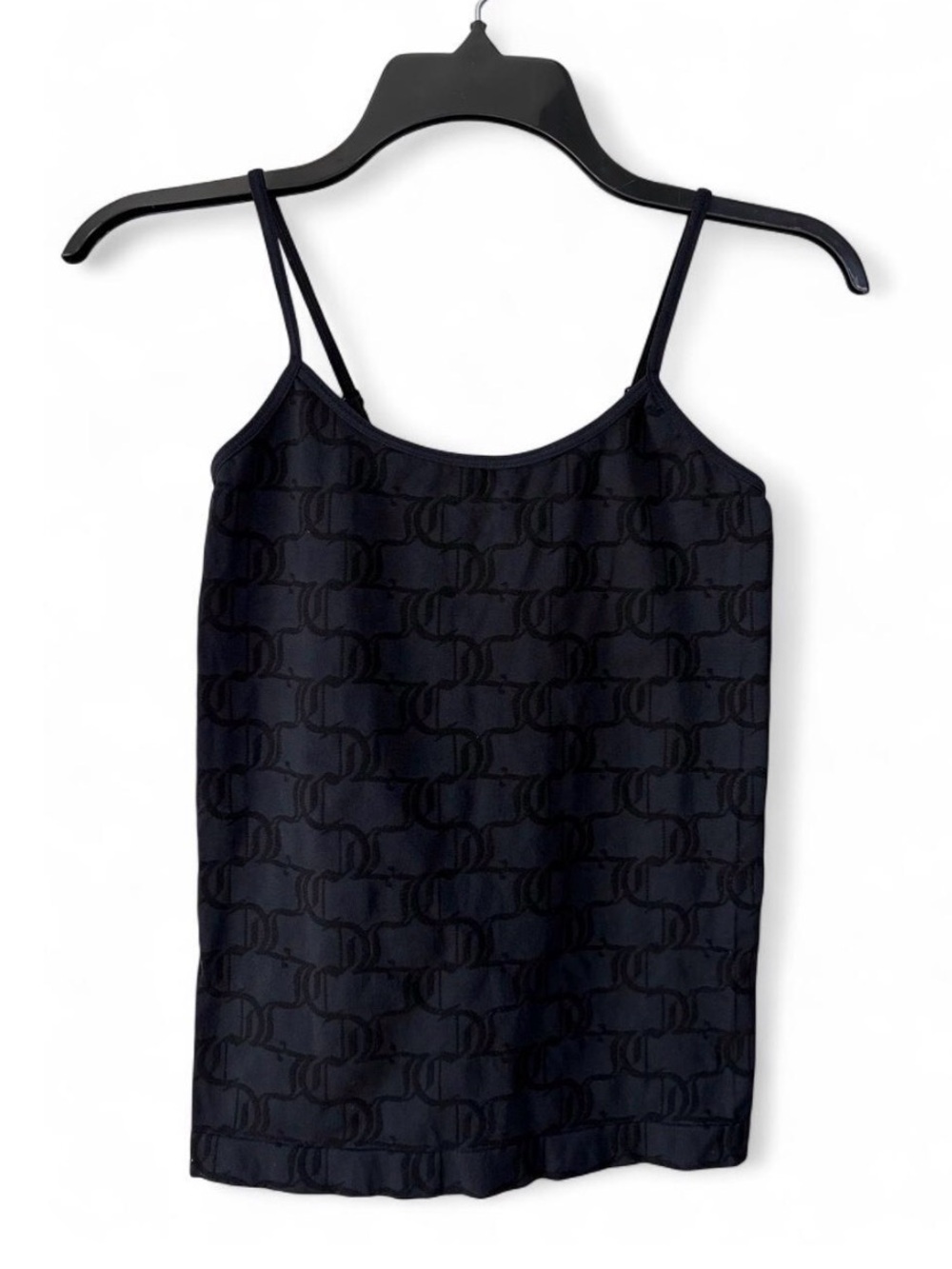 Juicy Couture Intimates Black Logo Printed Stretchy Nylon Blend Cami Tank Top